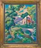Wacław Borowski, Sielanka, pastel, karton