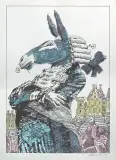 Janusz Stanny, Osioł, 1985, serigrafia kolorowana, papier