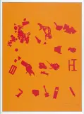 Znaki by Jan Tarasin, 1990, serigrafia jednobarwna, papier, sold Sep 2014