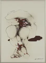 Andrzej Domżalski, Akt, pastel, tusz pióro, gwasz, papier