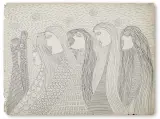 Leszek Nowosielski, Kobiety, tusz pióro, pastel, papier