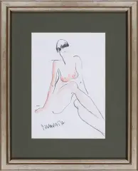 Joanna Sarapata, Akt, pastel, akwarela, papier