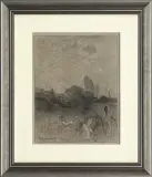 Roman Kochanowski, PEJZAŻ, kredka, akwarela, gwasz, papier