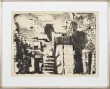 Włodzimierz Kunz, MURY I DRZEWA, 1961, litografia, papier kremowy