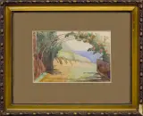 PEJZAŻ Z BRETANII by Maria Ewa Łunkiewicz-Rogoyska, 1923, akwarela, ołówek, papier, offered Jul 2014