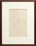 Jacek Malczewski, SZKICE TRZECH GŁÓW MĘSKICH, tusz pióro, papier
