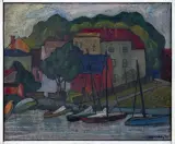 Jan Skoluda, MIKOŁAJKI, 1957, olej, płótno
