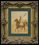 EMIR RZEWUSKI by Juliusz Kossak, 1897, akwarela, papier, sold Jun 2014