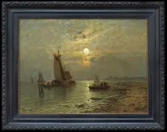 NOKTURN by Johann Jungblut, olej, płótno, sold Jun 2014