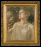 Teodor Axentowicz, ZUZANNA I STARZEC, pastel, karton