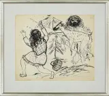 Tadeusz Makowski, CZERWONY KAPTUREK, ok. 1924, tusz pióro, papier