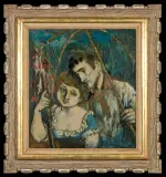 Eliasz Kanarek, PARA RYBAKÓW. IDYLLA, lata 50. lub 60. XX w., technika mieszana
