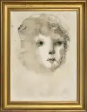 Léonor Fini, Portret kobiety, litografia barwna, papier