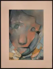 Stasys Eidrigevičius, Głowa, pastel, papier