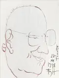 Andrzej Fogtt, Portret Bogdana, 1998, collage (rysunek na papierze, naklejony na płótno