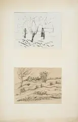 Alfons Mazurkiewicz, Dwa pejzaże z pleneru, 1949 (współoprawne), tusz pióro, papier