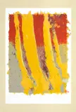 Ewa Latkowska-Żychska, Żółty z czerwienią, 2013, papier ręcznie czerpany, wschodni, barwiony