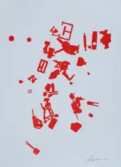 Przedmioty by Jan Tarasin, 1990, serigrafia, papier, sold Jun 2014