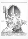 Baby Virus by Jacek Yerka, 2014, ołówek, karton, sold Jun 2014