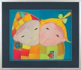 Bogna Czechowska, DWOJE DZIECI, 2000, tempera, pastele olejne, werniks, papier