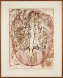 Jan Lebensztejn, FIGURE, 1963, sepia pióro, pędzel, akwarela, papier