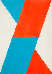 Kompozycja czerwono-niebieska by Hermann Glöckner, 1971, monotypia, papier, sold Apr 2014