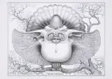 Zegar z kukułką by Jacek Yerka, 2014, ołówek, karton, sold Apr 2014