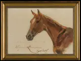 GŁOWA KONIA by Wojciech Kossak, 1937, olej, płótno naklejone na tekturę, sold Mar 2014