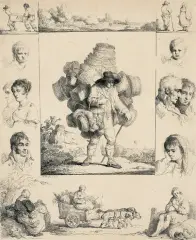 Michal Plonski, KOSZYKARZ, 1805, akwaforta, papier