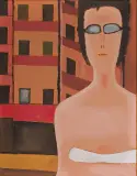 KOBIETA W OKULARACH by Jerzy Nowosielski, 1972, olej, płótno, offered Mar 2014