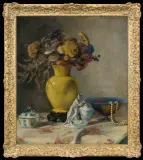 Arnulf de Bouché, MARTWA NATURA Z SUCHYMI KWIATAMI W WAZONIE, 1941, olej, płótno