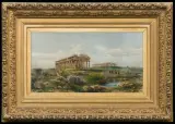 Giovanni Giordano Lanza, PAESTUM. ŚWIĄTYNIE POSEJDONA I HERY, akwarela, papier