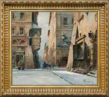 ZIMA W WARSZAWIE by Władysław Chmieliński, olej, płótno, sold Mar 2014