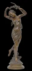 WRÓŻKA Z KWIATAMI (LA FÉE AUX FLEURS) by Mathurin Moreau, brąz patynowany, sold Mar 2014