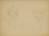 Tadeusz Makowski, MĘŻCZYŹNI PRZY STOLE, ok. 1930, ołówek, papier