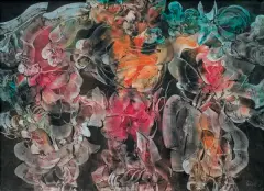 Alfred Lenica, TALIZMANY, 1968, olej, płótno