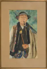 Aleksander Augustynowicz, Góral, akwarela, papier