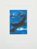 Marc Chagall, Martwy delfin i trzysta drachm, 1985, litografia na metalu, papier
