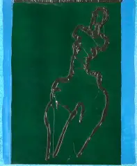 Halina Chrostowska, Akt zielono-niebieski, 1985, technika własna, papier
