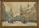 Warszawa, widok z ulicy Długiej by Władysław Chmieliński, przed 1939, ołówek, akwarela, papier, offered Mar 2014