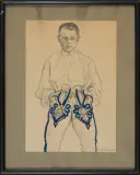 Adam Franciszek Jaźwiecki, Młody góral. Pastuszek, 1938, ołówek, akwarela, papier