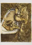 Kąpiąca się i satyr by Jan Lebensztejn, litografia barwna, papier, sold Mar 2014