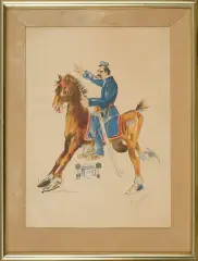 Gustaw Rogalski, Wyjazd z Oleandrów 1914 r., 1924, litografia barwna, papier kremowy