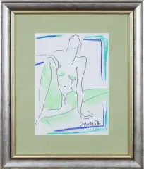 Joanna Sarapata, Akt, 2007, tusz pióro, pastel, papier