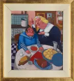 Jacek Pałucha, Karmienie marynarzyka, 2009, olej, płótno