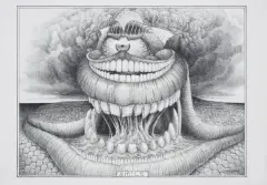 Jacek Yerka, Smile, 2014, ołówek, papier