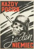 Henryk Chmielewski ps. Yes, Plakat - Każdy pocisk – jeden Niemiec, 1944, litografia barwna, papier