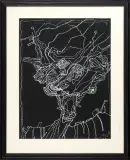 Paweł Jocz, Głowa-portret, 1992, gwasz, papier czarny