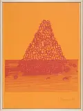 Jan Tarasin, Piramida, 1990, serigrafia jednobarwna, papier ciemnopomarańczowy