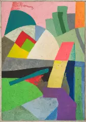 Tadeusz Gąsiewicz, Bryły I, 1960, olej, płótno